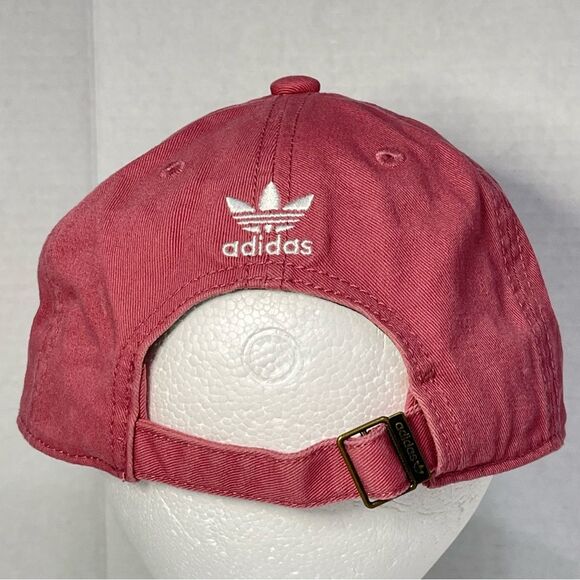 Adidas Trefoil Logo Pink Mauve Hat 100% Cotton White Embroidered Sporty Like New - Picture 2 of 15